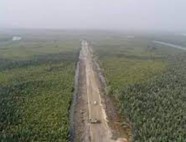 Unity road leading into Opobo Town